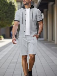 Men's hooded top and matching shorts set