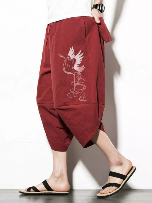 Men's Plus Size Loose Fit Cropped Pants