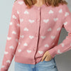 Heart Pattern Button Front Cardigan