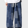 Men's Plus Size Patchwork Wide Leg Jeans
