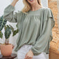 Draped Ruffle Longsleeve Top