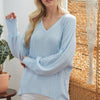 Ribbed V Neck Longsleeve Top