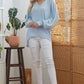 Ribbed V Neck Longsleeve Top