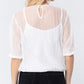 Elbow Slv Dot Mesh Top W/inner Cami