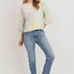 Tie Dyed 3/4 Sleeve Round Neck Top