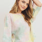 Tie Dyed 3/4 Sleeve Round Neck Top