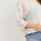 Tie Dyed 3/4 Sleeve Round Neck Top