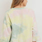 Tie Dyed 3/4 Sleeve Round Neck Top