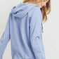 French Terry Hood With V-neck Long Sleeve Top