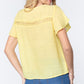 Short Ruffle Slv V-neck Woven Top