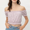 Off Shoulder, Cropped Top Puff Sleeve