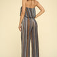 Women's Two Piece Set Flowy Strapless Crop Top, High Waist Palazzo Pants