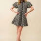 Jacquard Floral Baby Doll Dress