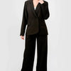 Luxe Stretch Woven Loose Fit Blazer And Wide Legs Pants Semi Formal Set