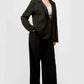 Luxe Stretch Woven Loose Fit Blazer And Wide Legs Pants Semi Formal Set