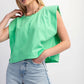 Sleeveless Crop Top With Shoulder Pads