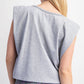 Sleeveless Crop Top With Shoulder Pads