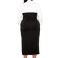 Collared Shirt Bodycon Midi Dress With Side Slit