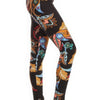 5-inch Long Yoga Style Banded Lined Paisley Floral Printed Knit Legging With High Waist