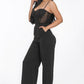 Mesh Insert Cup Wide Leg Jumpsuit