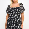 Plus Size Floral Chiffon Dress