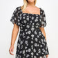 Plus Size Floral Chiffon Dress