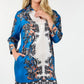 Multi Colored Collar Neck 3/4 Sleeve Dress