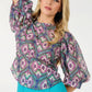 Puff Sleeve Multi-Print Top