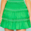 Waist Smocking Ruffle And Shirring Mini Skirt