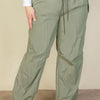 Plus Size Drawstring Waist Parachute Pants