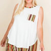 Plus Size Solid Sleeveless French Terry Tank Top