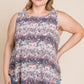 Plus Size Multi Tie Dye Animal Printed Tunic Tank