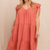 Dot Jacquard Babydoll Tiered Dress