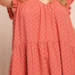 Dot Jacquard Babydoll Tiered Dress