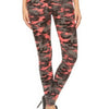 Camouflage Printed High Waisted Leggings With Elastic Waistband