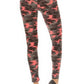 Camouflage Printed High Waisted Leggings With Elastic Waistband