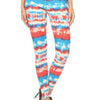 Tie Dye Printed High Waisted Leggings With Elastic Waistband