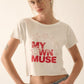 My Own Muse Vintage Wash Cropped Graphic Tee