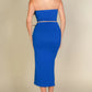 Solid Bodycon Split Hem Tube Dress