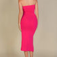 Solid Bodycon Split Hem Tube Dress