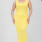 Plus Size Square Neck Ruched Bodycon Midi Dress