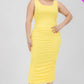 Plus Size Square Neck Ruched Bodycon Midi Dress