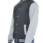 Mens Fleece Snap Button Varsity Jacket