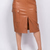 Faux Leather High-rise Cargo Skirt