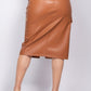 Faux Leather High-rise Cargo Skirt