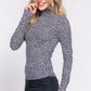 Long Slv High Neck Animal Print Knit Top