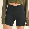 Ruched Waist Biker Shorts