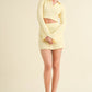 Waffle Knit Bell Sleeve Top And Skirt Set