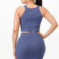 Halter Neck Tank Top And Bodycon Mini Skirt Set