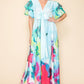 Printed V Neck Maxi Dress